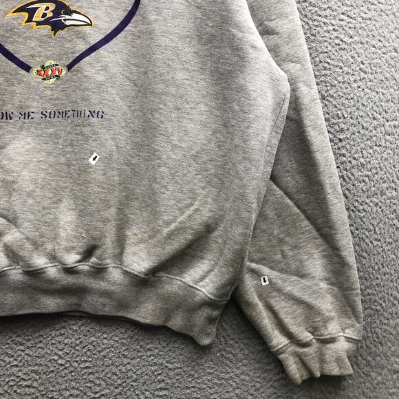 Vintage 2001 Nike Baltimore Ravens Super Bowl XXXV Sweatshirt Mens Large Gray - Picture 8 of 14